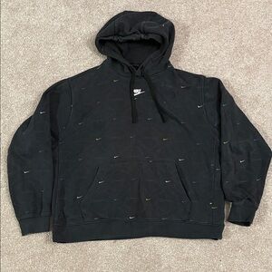 Nike Black Hoodie with Colorful Swooshes